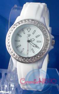 Ladies Coloured Silicon/Rubber Ice Stone Set Watch  