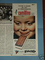 PUBBLICITA GELATI ELDORADO CAMILLINO 1963 ICE CREAM  
