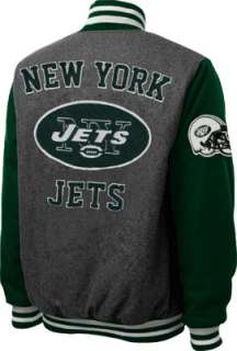 New York Jets Grey Wool Varsity Jacket 