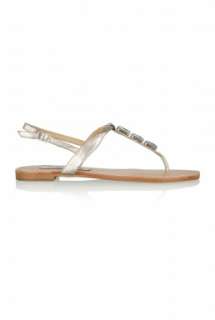 Pewter Spinn Jewelled Flat Sandal by Steve Madden   Metallic   Buy 