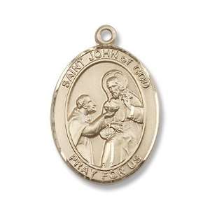 Gold Filled St. John of God Medal Pendant Charm with 24 Gold Chain in 