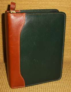   Rings  Green/Brown Leather Franklin Covey Planner/Binder USA  