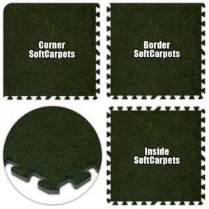  Floor Pad, SoftCarpets, Grass Green, 24 x 42 Set, Total 