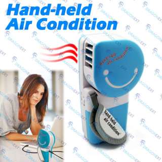 Hand held Portable Air Condition Personal Evaporative Cooling Fan Blue