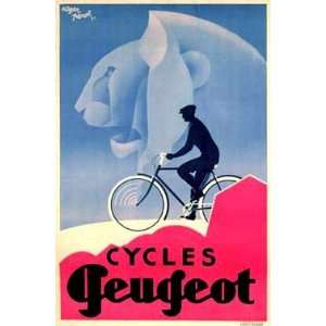  Cycles Peugeot Vintage Giclee Bicycle Poster Everything 