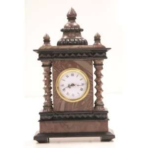   European Antique Style Marble & Bronze Mantel Clock: Home & Kitchen