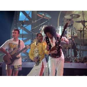 Queen Rock Group, Freddie Mercury and Brian May and John Deacon on 