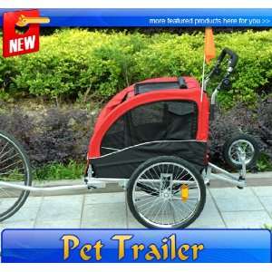  New Red Color Dog Bike Trailer/Stroller 2 in 1 Double PET 