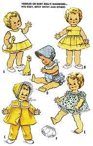 Vintage Baby Doll Clothes Pattern 2468 22/23 ~ Kissy  