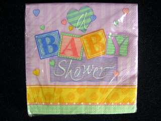 Baby Shower Party Supplies Tableware Dinner Plates Large Napkins 