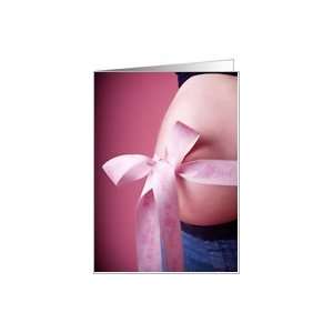 Baby shower Invite (Pink ribbon around belly) Card Health 