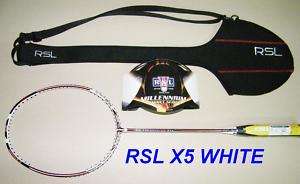 RSL Diamond X5 WHITE badminton racquet racket + string  