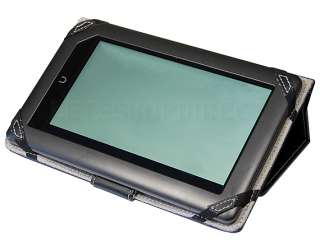 FOR NEW BARNES AND NOBLE NOOK TABLET BLACK 3WAY LEATHER STAND CASE 