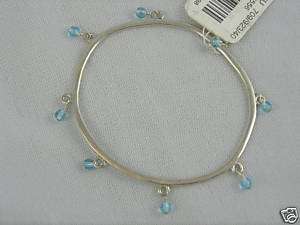 Barse Sterling Silver Pale Blue Modern Bangle Bracelet  