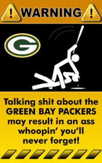   Sticker Warning Funny Sign NFL Green Bay Packers Football   1  