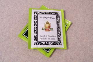 105 Personalized Damask Wedding Tea Bag Favor Labels  
