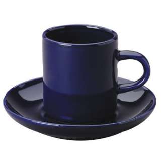 Espresso Coffee Cup + Saucer 3oz Colbalt Blue set of 4  