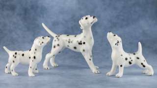 Vintage Mini Miniature Bone China Dalmatian Set of 3 Dog Family 