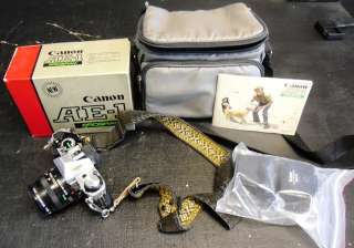 Canon AE 1 35mm SLR Film Camera w/ Lens Org Box Manual  