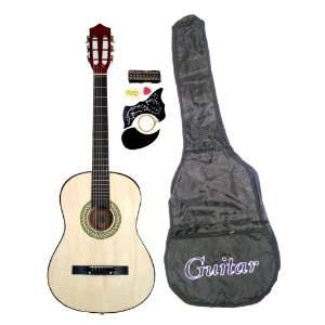 Natural 38 Beginner Acoustic Guitar with Gig Bag Case, Strap, Pick 