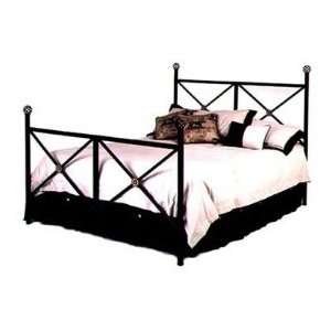  Neoclassic Bed with Frame Metal Finish Satin Black, Size 