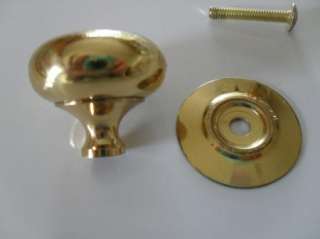 Vtg Solid Brass Round DRAWER Pulls Cabinet Knobs  