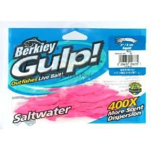  Berkley Gulp Saltwater Fishing Lures 3 Squid Pink: Sports 