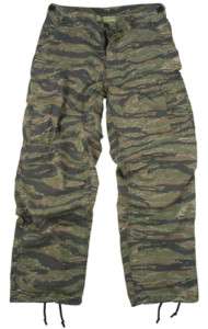 NEW VINTAGE STYLE FATIGUES TIGER STRIPE CAMO PANTS  