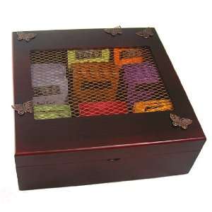  Tea Box with Copper Butterflies and a Copper Butterfly Net Window 