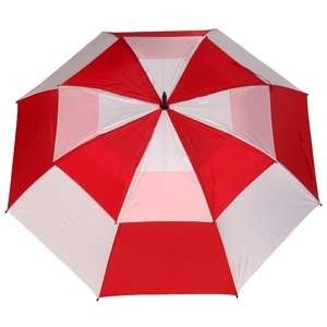 New Red & White Auto Open Golf Umbrella Windproof  
