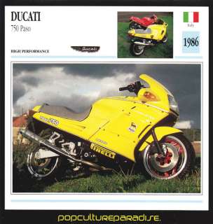 1986 DUCATI 750 Paso Italian Bike MOTORCYCLE PHOTO CARD  