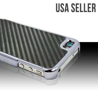 Black Carbon Gun Metal Bumper Case for iPhone 4 4S 4th Generation 