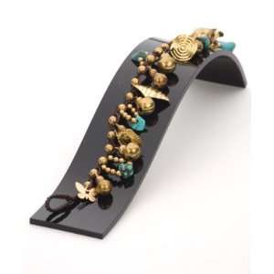    Butterfly spiral bead brass gold charm bell bracelet Jewelry