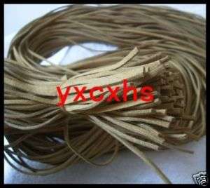 100pcs coffee flat bar faux suede leather cord 100cm  