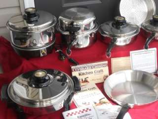   CRAFT WEST BEND WATERLESS STAINLESS COOKWARE POTS PAN SKILLET MADE USA