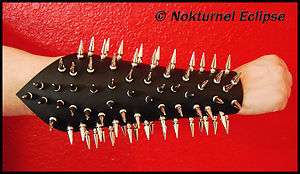 PAIR HUGE Spiked Leather Gauntlets Cuffs w/ 70 Spikes Costume SPORADIC 