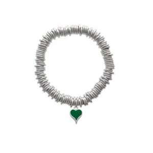  Small Long Green Heart Charm Links Bracelet: Arts, Crafts 