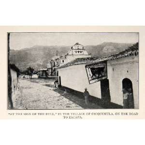  1928 Print Chiquimula Guatemala Street Bull Sign Road 