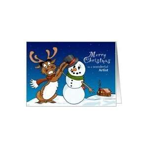  Christmas Deer   Merry Christmas for Artist Card: Health 
