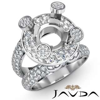 Round Antique Pave Diamond Engagement Ring Semi Mount Setting Gold 