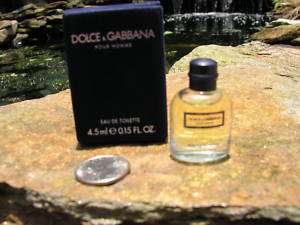 Dolce & Gabbana D & G Pour Homme MINI EDT .15 Fl Oz NIB  