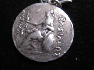   double sided, engraved, Greek coin, sterling silver, key chain  