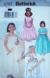 Pattern Sewing Butterick Girls Dress Special Occasion Party Flower 