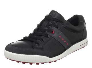 MENS ECCO STREET PREMIERE SNEAKER SPIKELESS GOLF SHOES BLACK RED 46 