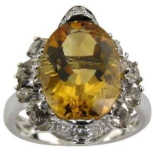   Citrine Quartz and Diamond Ring   6 DaCarli Diamond Jewels Jewelry