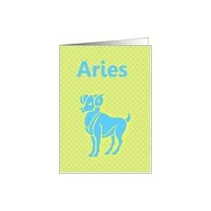  Aries March April Birthdaywith zodiac sign ram sheep Card 