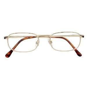 Dr. Dean Edell (G60) Rectangle Reading Glasses, Gold With Pocket Clip 