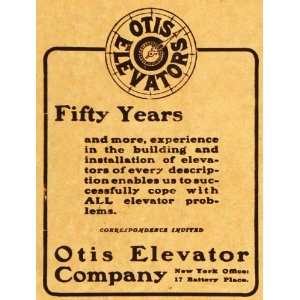  1905 Ad Fifty Years Elisha Otis Elevator Eiffel Tower 