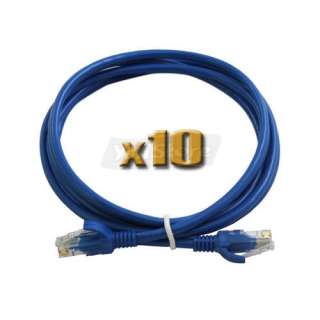 10 X 6 FT CAT5e PATCH CORD ETHERNET NETWORK CABLE BLUE  