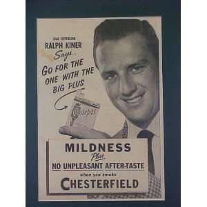 Ralph Kiner Pittsburgh Pirates Star Outfielder 1951 Chesterfield 